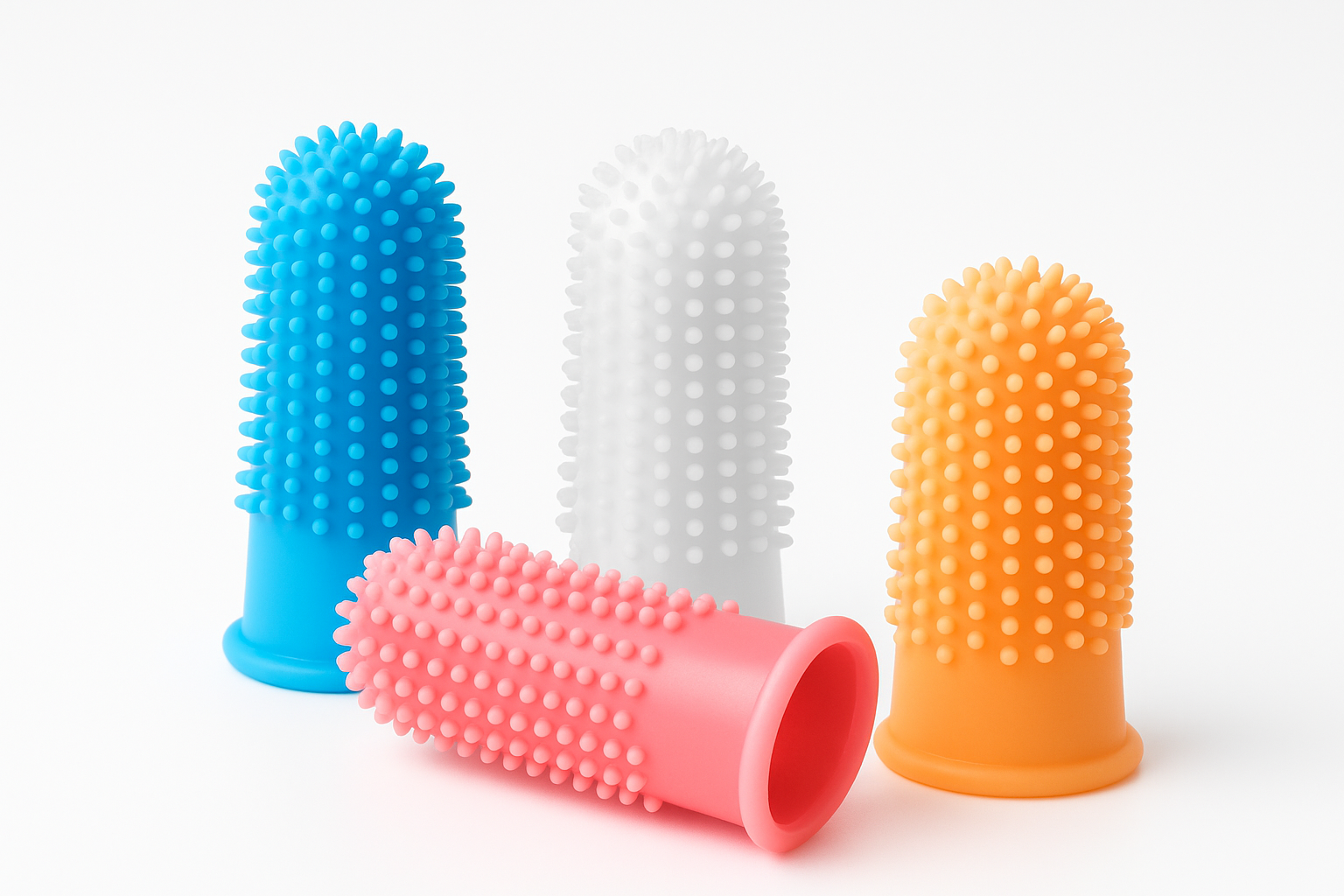 Clean pet finger toothbrushes