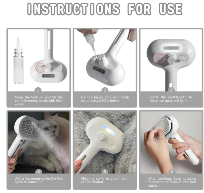 🌌 Hydramist Multiverse Shedding Brush — Tier II  Water-infused grooming system for canine and feline Guardians